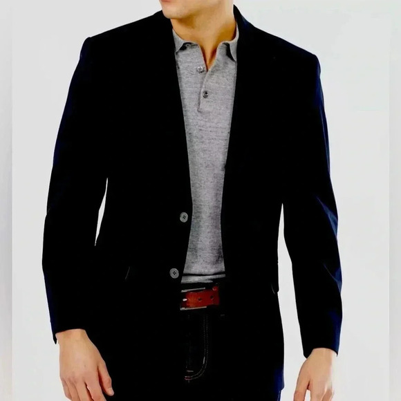 Michael Kors Men's Black Pinstripe ModernFit Stretch Blazer Suit Jacket 44R EUC - Picture 13 of 14